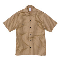 【在庫限り】T/C ストライプ ワーク シャツ〔形状安定〕