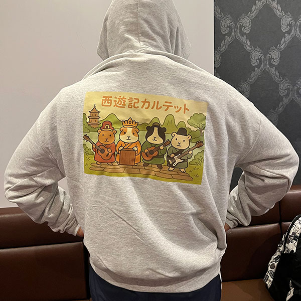 制作事例 093Hアッシュ  フルカラー転写プリント(DTFプリント) 背中中央プリントサイズ:W300mm×H200mm