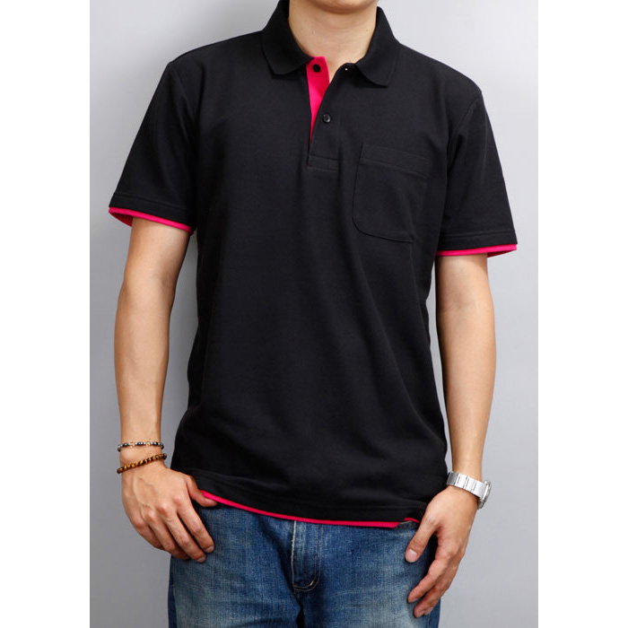 195 Byp 5 8オンス ベーシックレイヤードポロシャツ 胸ポケットあり オリジナルtシャツのプリント作成 刺繍のことならjetchop