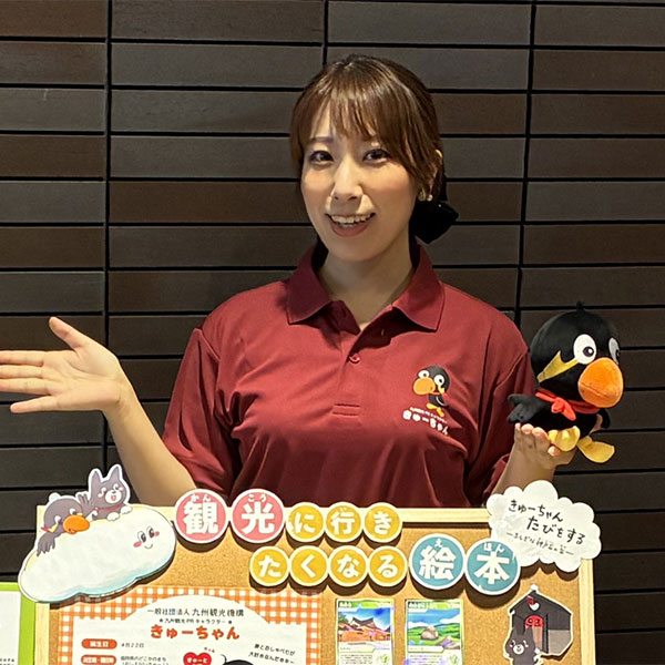 制作事例 112 バーガンディ DTFプリント 九州観光PRキャラクター きゅーちゃん 左胸プリントサイズ:W66mm×H94mm