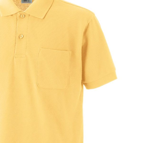 おまけ付】 カナダ製 初期 M 黄 紺 半袖 ポロシャツ 胸ポケット 