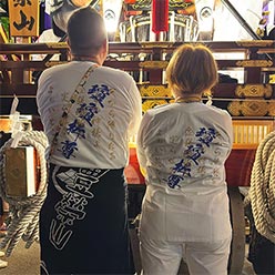 鯉口シャツ　プリント